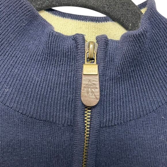 Orvis Cotton Cashmere 1/2 Zip Sweater Vest Men's L Navy Blue Preppy Outdoorsman - Picture 6 of 6